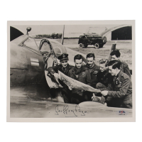 Geoffrey Page Signed 8x10 Photo WWII Battle of Britain Pilot (PSA) at PristineAuction.com