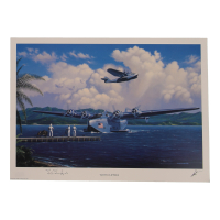 Sture Sigfred Signed 'Tahiti Clippers' 11.5x16 Lithograph (AIV) WWII Pilot at PristineAuction.com