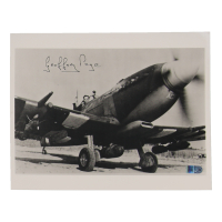 Geoffrey Page Signed 8x10 Photo WWII Battle of Britain Pilot (AIV) at PristineAuction.com
