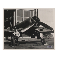 Joe Robbins Signed 8x10 Photo WWII Navy Ace 5 Victories (PSA) at PristineAuction.com