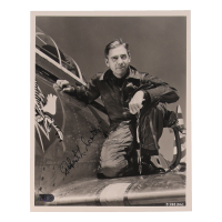 Robert Scott Jr. Signed 8x10 Photo WWII 23 FG Ace 10 Victories On Wing (AIV) at PristineAuction.com