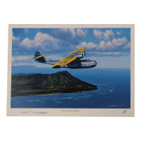 Cole Windham Signed 'Wings Over Waikiki' 11.5x16 Lithograph (AIV) WWII Pilot at PristineAuction.com