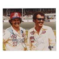 Richard Petty & Kyle Petty Signed NASCAR 8x10 Photo (Beckett) at PristineAuction.com