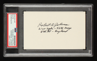 Robert Johnson Signed Index Card (PSA) WWII 56th Fighter Group P-47 Ace 27 Victories at PristineAuction.com