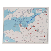 CE Bud Anderson Signed 8x10 D-Day Map Photo (PSA) WWII 8th Air Force Ace at PristineAuction.com