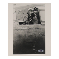 Robert Barkey Signed 8x10 Photo WWII 325 FG Ace 5 Victories (PSA) at PristineAuction.com