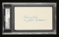 Fred Olivi Signed Index Card (PSA) WWII Bockscar Co-Pilot Nagasaki  Atomc Bomb Mission at PristineAuction.com