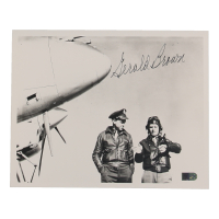 Gerald Brown Signed 8x10 Photo WWII 55th FG Ace 5 Victories (AIV) at PristineAuction.com