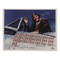 Fred Christensen Jr. Signed 8x10 Photo WWII 56th FG Ace 21.5 Victories (PSA) at PristineAuction.com