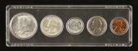 1964 United States Mint Set (5) Coins - 90% Silver Half Dollar, Quarter & Dime at PristineAuction.com