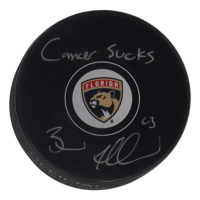 Brad Marchand Signed Panthers Logo Hockey Puck Inscribed "Cancer Sucks" (Marchand) at PristineAuction.com