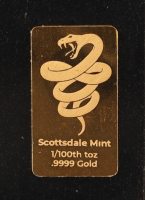 Scottsdale Gold 1/100 Troy Oz .9999 Fine Gold Bullion Bar at PristineAuction.com