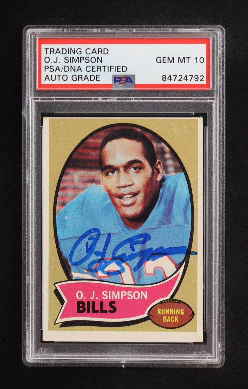 O. J. Simpson Signed 1970 Topps #90 RC (PSA | Autograph Graded 10) at PristineAuction.com O. J. Simpson Signed 1970 Topps #90 RC (PSA | Autograph Graded 10) at PristineAuction.com