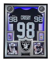 Maxx Crosby Signed Raiders Custom Framed LED Backlit Nike Elite Jersey Display & (2) PSA 10 Cards (Fanatics) at PristineAuction.com