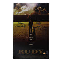 Rudy Ruettiger Signed "Rudy" 11x17 Movie Poster Photo Inscribed "The Play" with Hand-Drawn Sketch (Schwartz & Ruettiger) at PristineAuction.com