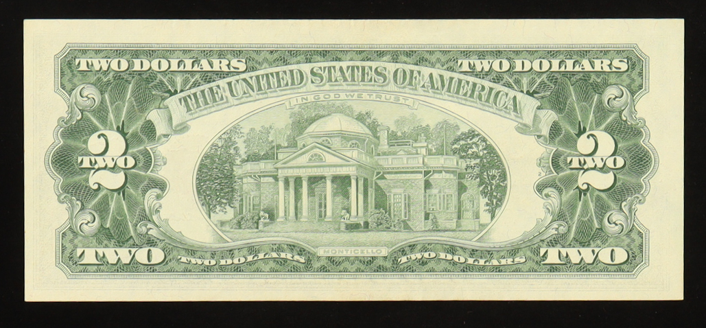 1963 U.S. $2 Legal Tender Note, Red Seal - Fr.1513 (AA Block) at PristineAuction.com 1963 U.S. $2 Legal Tender Note, Red Seal - Fr.1513 (AA Block) at PristineAuction.com