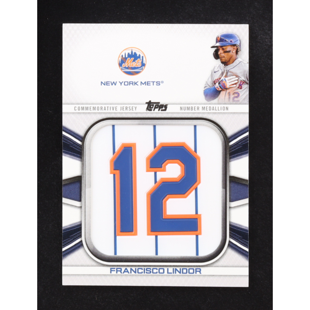 Francisco Lindor 2022 Topps Jersey Number Medallion Card Series One #JNM-FL at PristineAuction.com