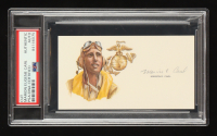 Marion Carl Signed Cut With Portrait WWII USMC 18.5 Victories (PSA) at PristineAuction.com