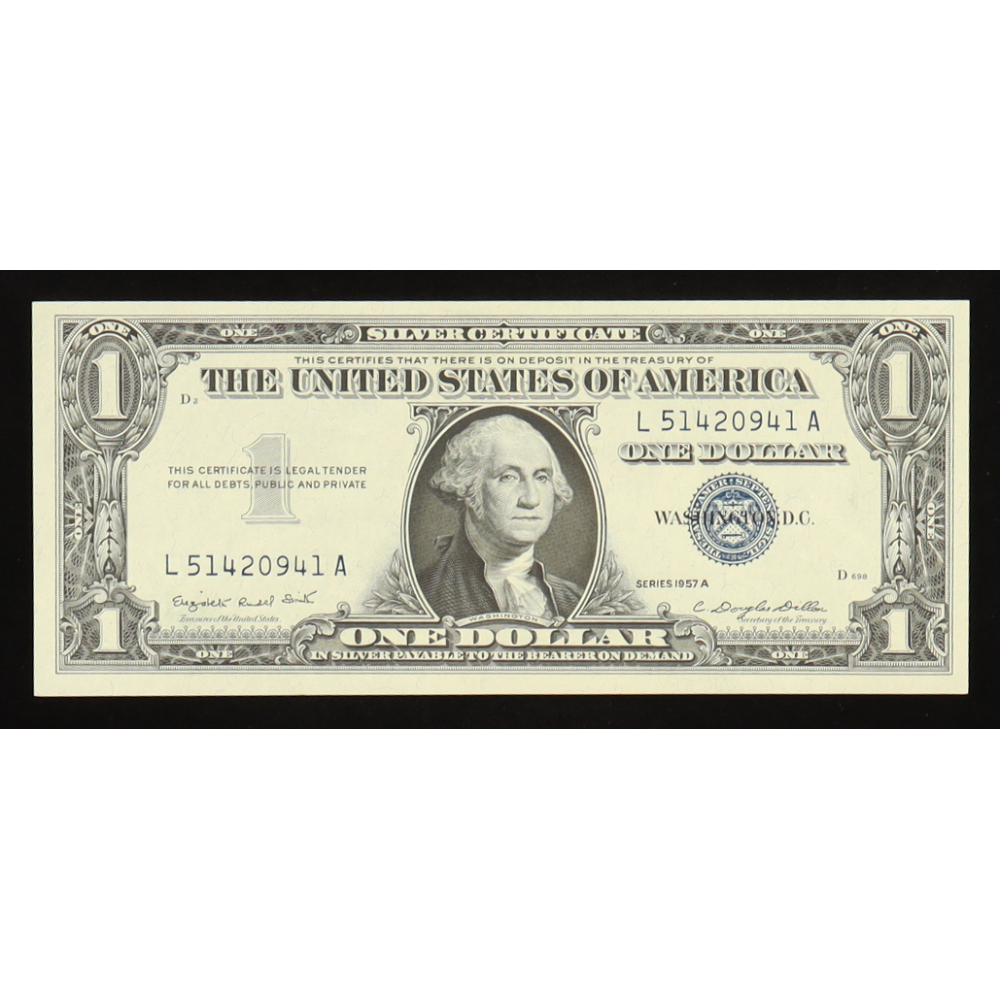 1957-A U.S. $1 Silver Certificate, Blue Seal - Fr.1620 (NA Block) at PristineAuction.com