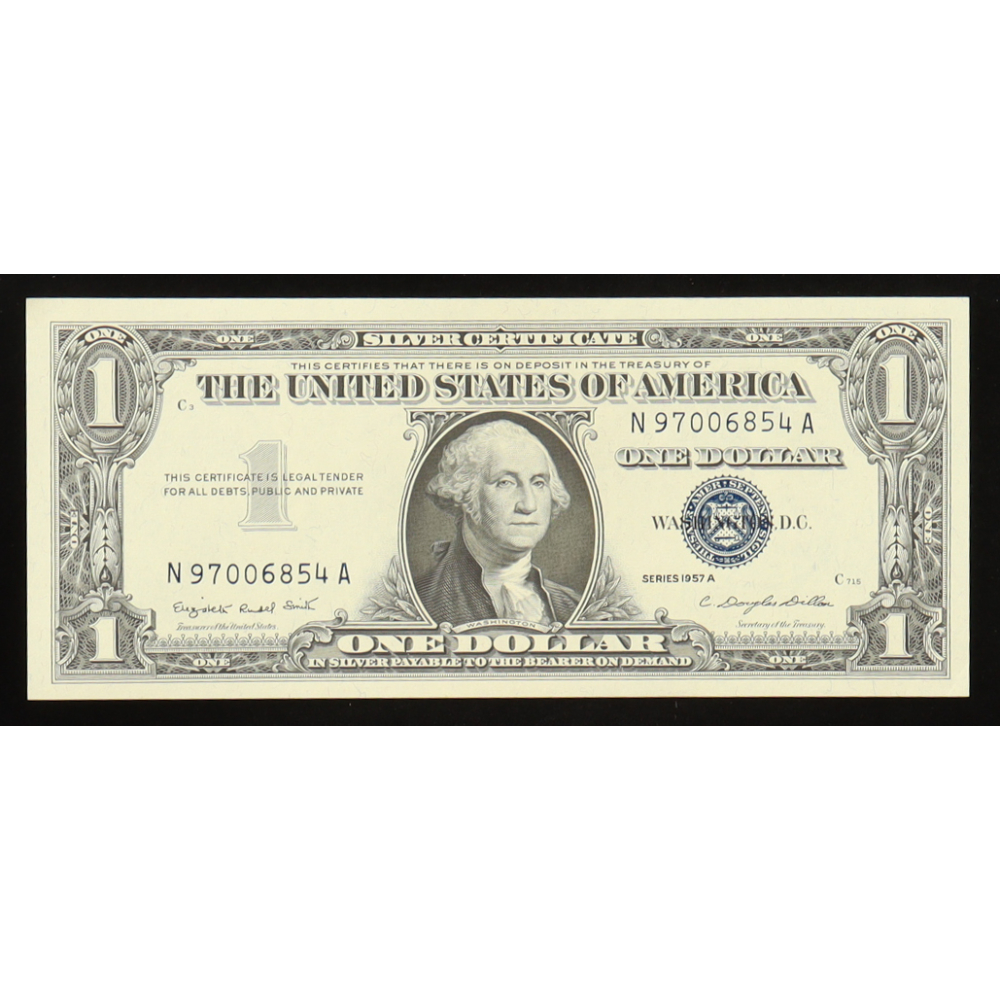 1957-A U.S. $1 Silver Certificate, Blue Seal - Fr.1620 (NA Block) at PristineAuction.com