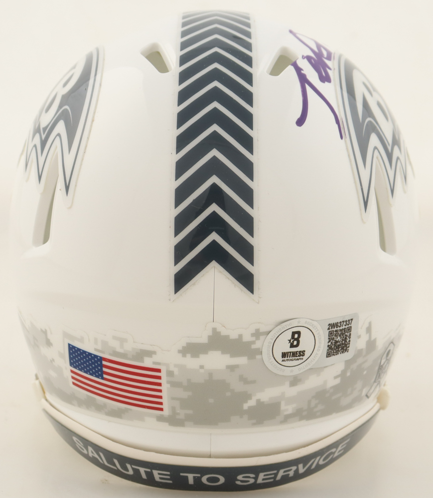 Terrell Suggs Signed Ravens Salute to Service Speed Mini Helmet (Beckett) at PristineAuction.com Terrell Suggs Signed Ravens Salute to Service Speed Mini Helmet (Beckett) at PristineAuction.com