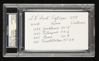Stanley Swede Vejtasa Signed Index Card (PSA) WWII Ace 10 Victories at PristineAuction.com