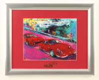 Leroy Neiman "Porsche And Ferrari In Monaco" Custom Framed Print with Official Porsche & Ferrari Vintage Racing Pins at PristineAuction.com