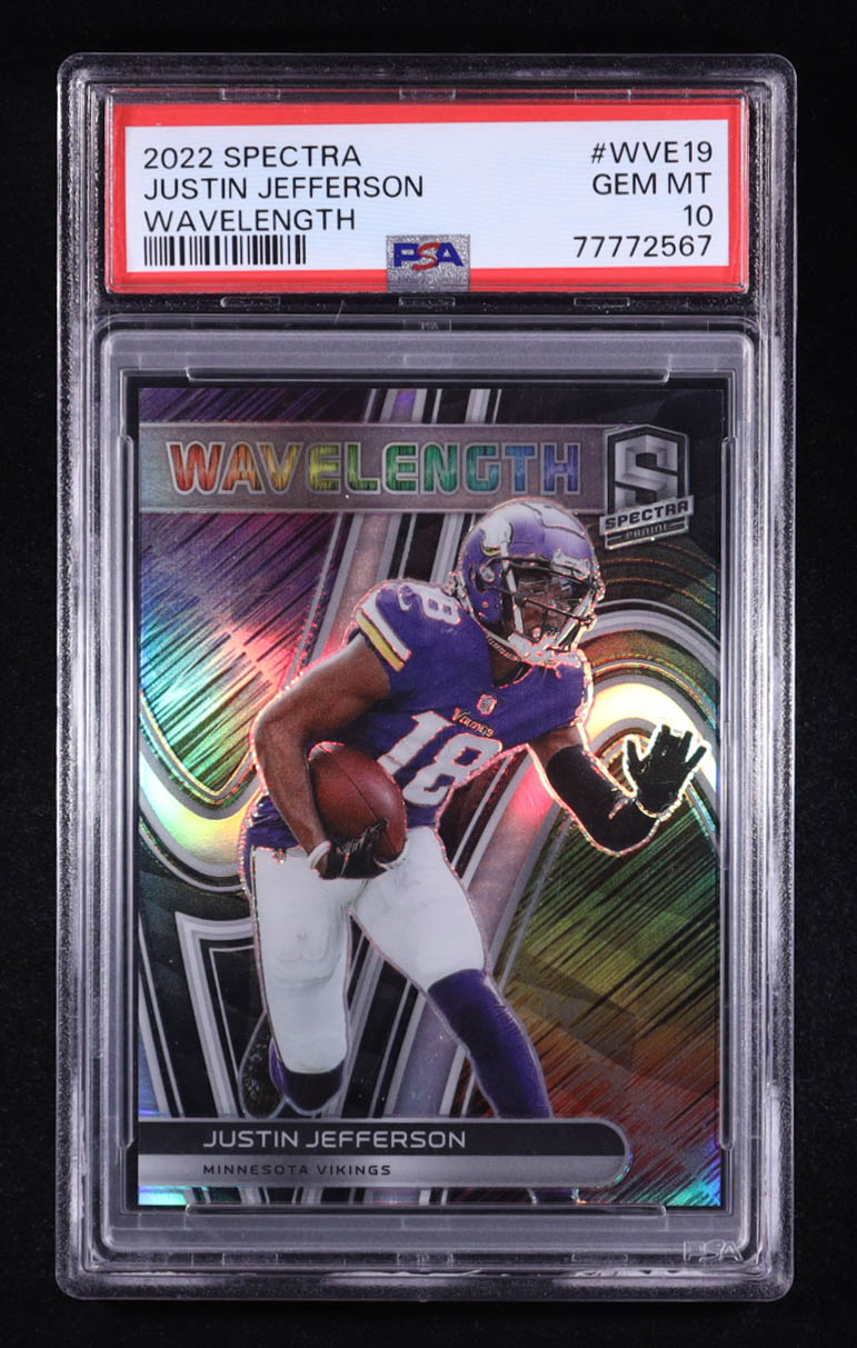 Justin Jefferson 2022 Panini Spectra Wavelength #19 #29/99 (PSA 10) at PristineAuction.com Justin Jefferson 2022 Panini Spectra Wavelength #19 #29/99 (PSA 10) at PristineAuction.com