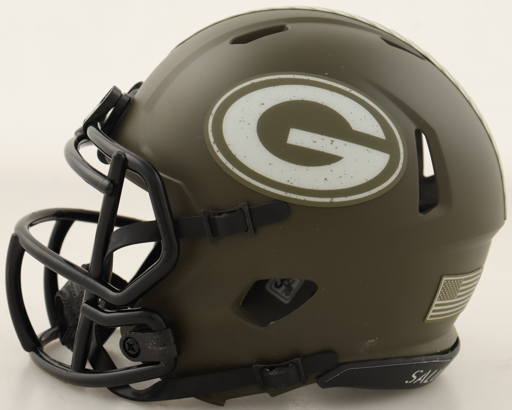 Mark Chmura Signed Packers Salute to Service Alternate Speed Mini Helmet Inscribed "SB XXXI Champs" (JSA) at PristineAuction.com Mark Chmura Signed Packers Salute to Service Alternate Speed Mini Helmet Inscribed "SB XXXI Champs" (JSA) at PristineAuction.com