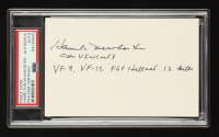 Hamilton McWhorter Signed Index Card (PSA) WWII Navy Ace F6F Hellcat 12 Victories at PristineAuction.com