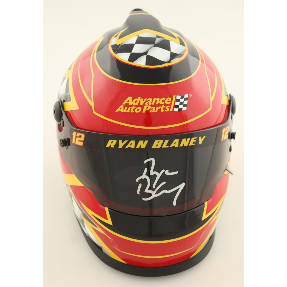 Ryan Blaney Signed NASCAR Advance Auto Parts Mini Helmet (PA) at PristineAuction.com
