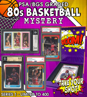 NEW PRISTINE EXCLUSIVE! All PSA/BGS Graded 80’s Basketball BOOM BOX, Decade Edition Mystery Box! Limited to only 400 packs! at PristineAuction.com