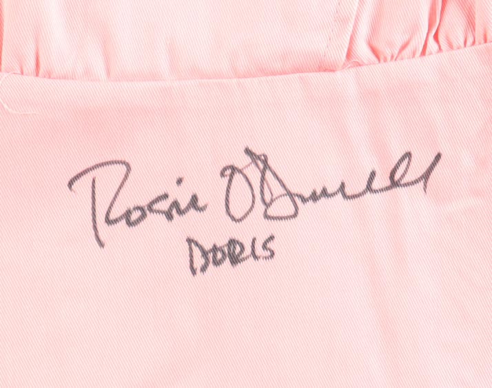 Rosie O'Donnell Signed "A League of Their Own" Rockford Peaches Baseball Jersey Inscribed "Doris" (Schwartz) at PristineAuction.com Rosie O'Donnell Signed "A League of Their Own" Rockford Peaches Baseball Jersey Inscribed "Doris" (Schwartz) at PristineAuction.com