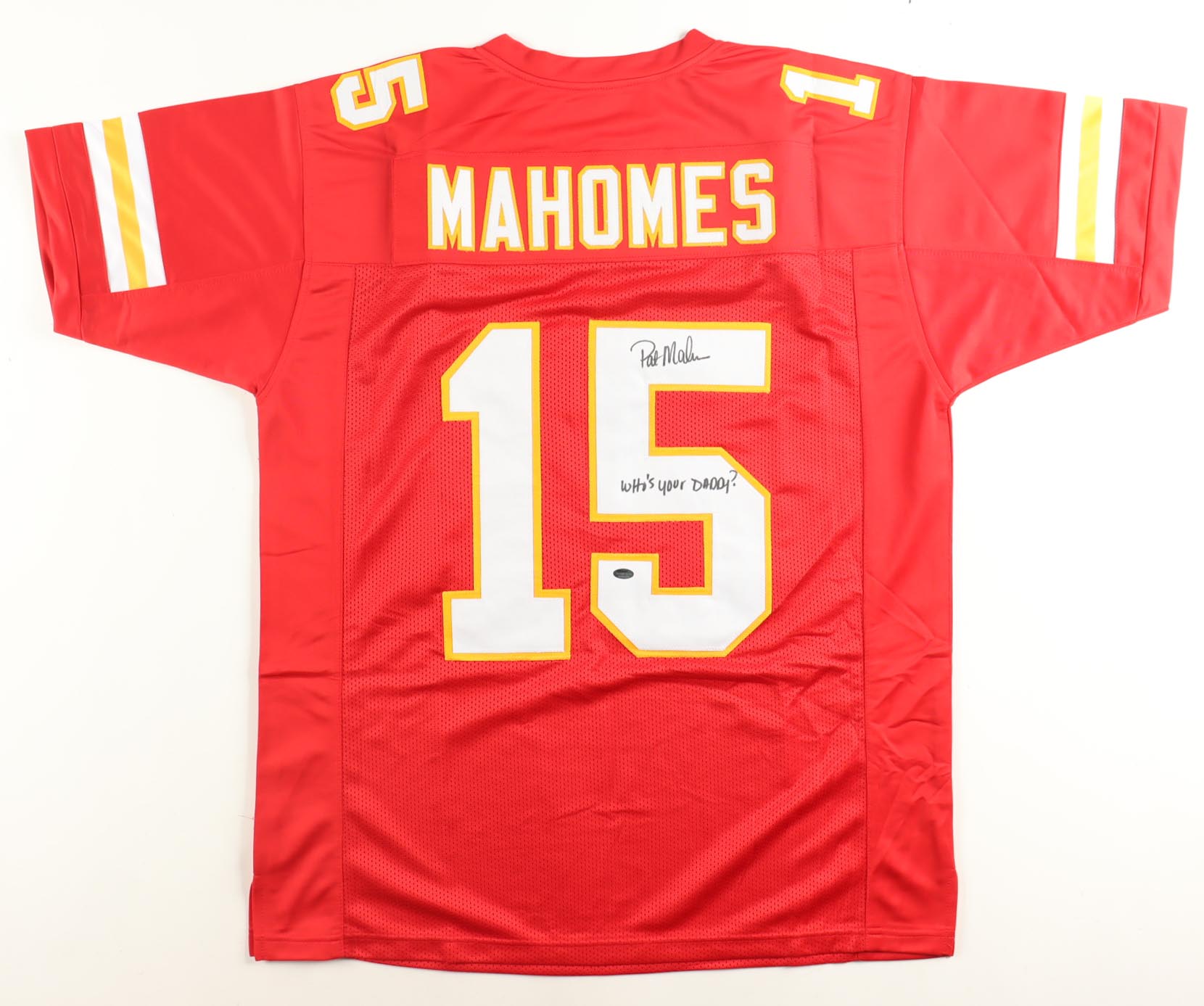 Patrick Mahomes Sr. Signed Jersey Inscribed "Who's Your Daddy?" (Schwartz) at PristineAuction.com Patrick Mahomes Sr. Signed Jersey Inscribed "Who's Your Daddy?" (Schwartz) at PristineAuction.com