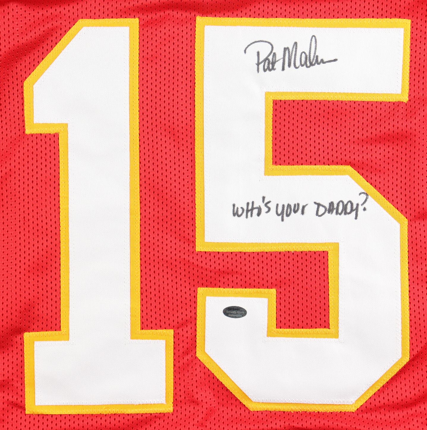 Patrick Mahomes Sr. Signed Jersey Inscribed "Who's Your Daddy?" (Schwartz) at PristineAuction.com Patrick Mahomes Sr. Signed Jersey Inscribed "Who's Your Daddy?" (Schwartz) at PristineAuction.com