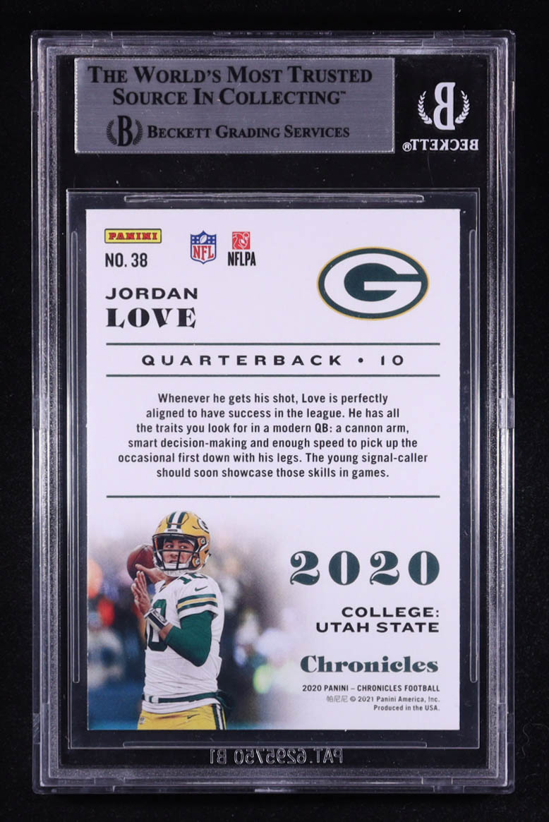 Jordan Love Signed 2020 Panini Chronicles #38 RC (BGS) at PristineAuction.com Jordan Love Signed 2020 Panini Chronicles #38 RC (BGS) at PristineAuction.com