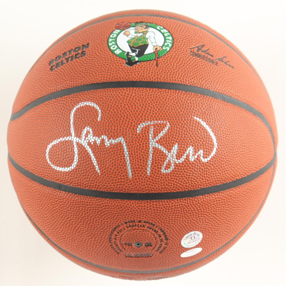 Larry Bird Signed Celtics Logo NBA Basketball (Schwartz & Bird) at PristineAuction.com