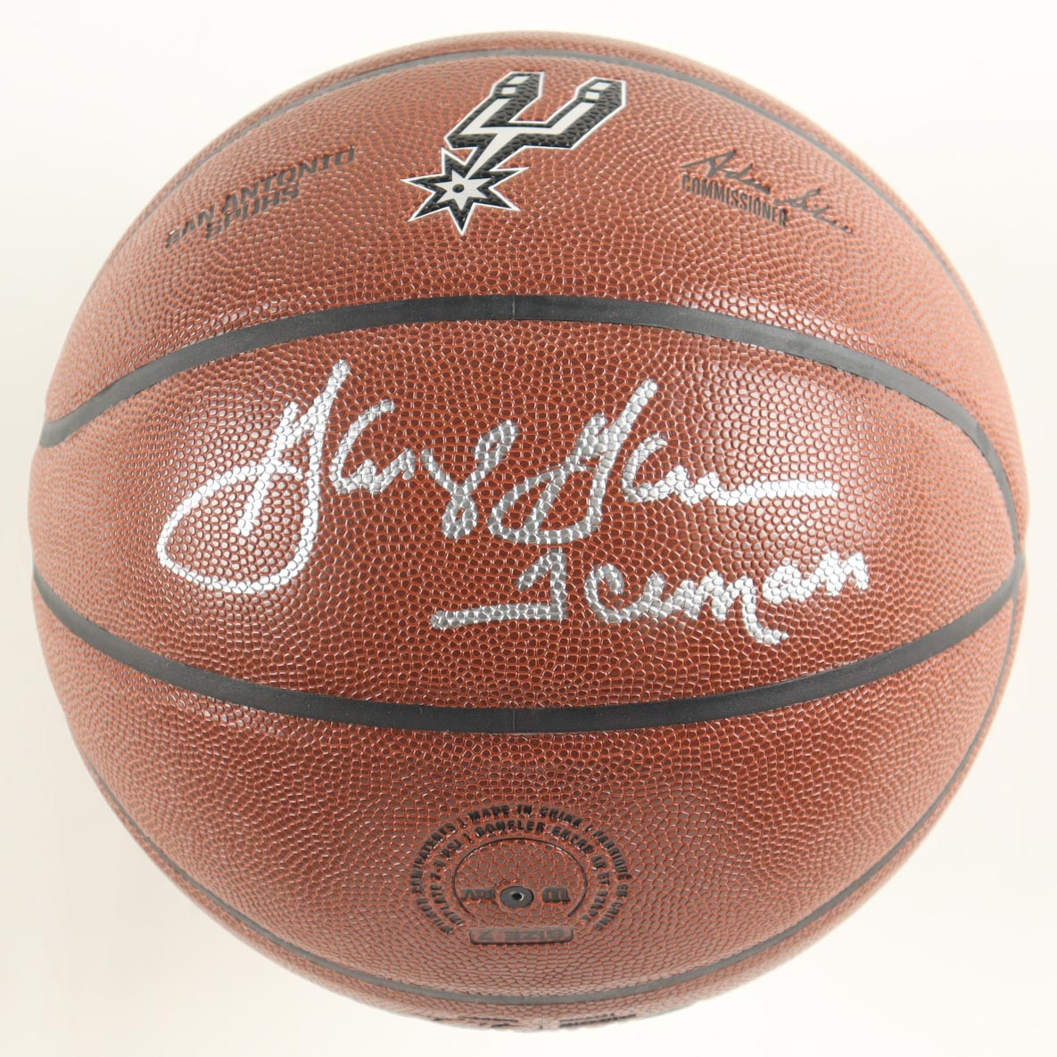 George Gervin Signed Spurs Logo NBA Basketball Inscribed "Iceman" (Schwartz) at PristineAuction.com George Gervin Signed Spurs Logo NBA Basketball Inscribed "Iceman" (Schwartz) at PristineAuction.com
