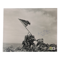 Ron Scharfe Signed World War II 8x10 Photo with Service Record Inscription (Beckett) at PristineAuction.com