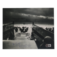 Ron Scharfe Signed World War II 8x10 Photo with Service Record Inscription (Beckett) at PristineAuction.com