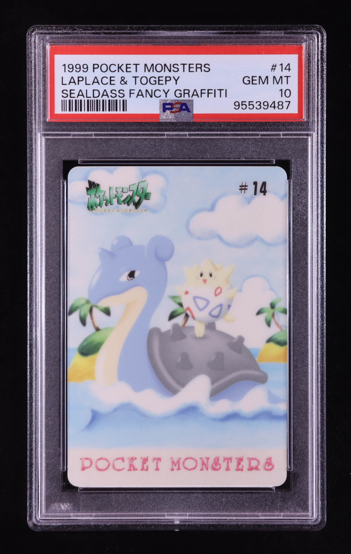 Laplace & Togepy 1999 Pokemon Pocket Monsters Sealdass Fancy Graffiti Japanese #14 (PSA 10) at PristineAuction.com Laplace & Togepy 1999 Pokemon Pocket Monsters Sealdass Fancy Graffiti Japanese #14 (PSA 10) at PristineAuction.com