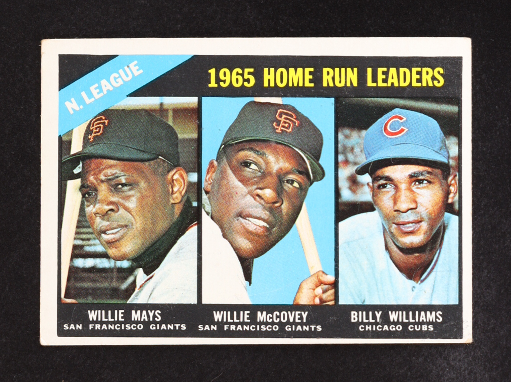 Willie Mays/Willie McCovey/Billy Williams 1966 Topps  N.L. HR Leaders #217 at PristineAuction.com Willie Mays/Willie McCovey/Billy Williams 1966 Topps  N.L. HR Leaders #217 at PristineAuction.com