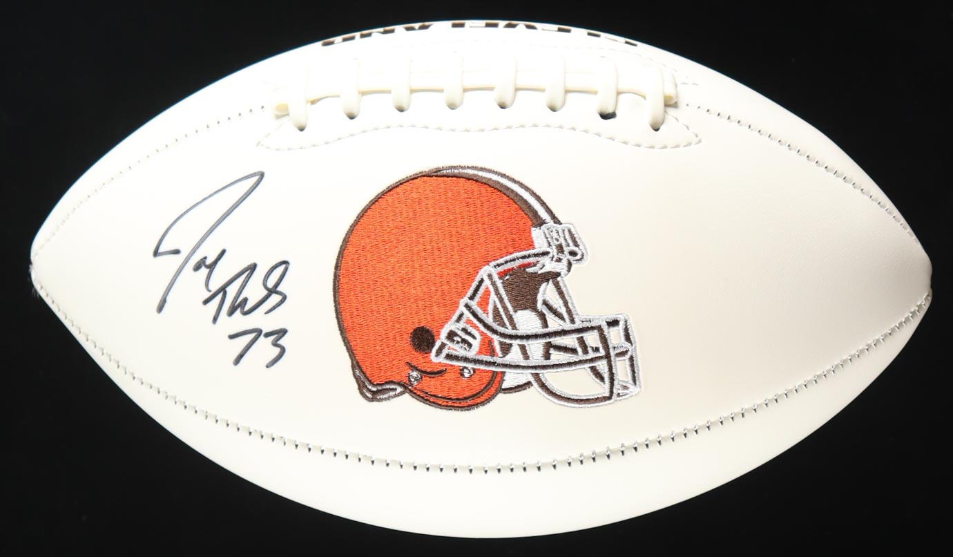 Joe Thomas Signed Browns Logo Football (Schwartz) at PristineAuction.com Joe Thomas Signed Browns Logo Football (Schwartz) at PristineAuction.com