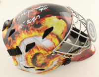 Mike Vernon Signed Flames Full-Size Goalie Mask Inscribed "HOF 2023" (Schwartz) at PristineAuction.com