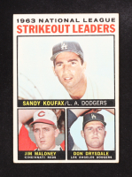 Sandy Koufax/Don Drysdale/Jim Maloney 1963 Topps NL Strikeout Leaders #5 at PristineAuction.com