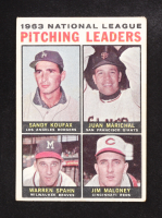Sandy Koufax/Jim Maloney/Warren Spain/Juan Marichal 1963 Topps NL Pitching Leaders #3 at PristineAuction.com