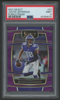Justin Jefferson 2021 Select Purple Prizm #23 #44/75 (PSA 9) at PristineAuction.com
