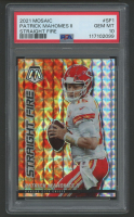 Patrick Mahomes II 2021 Panini Mosaic Straight Fire Mosaic #1 (PSA 10) at PristineAuction.com