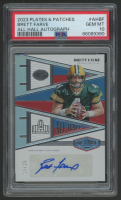 Brett Favre 2023 Plates & Patches All Hall Autograph #AHBF #18/25 (PSA 10) at PristineAuction.com