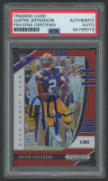 Justin Jefferson Signed 2020 Panini Prizm Draft Pick Red Prizm #126 (PSA) at PristineAuction.com